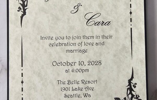 Offering Custom Designed Wedding Invitations