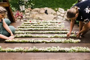floral setup greenbluff wedding